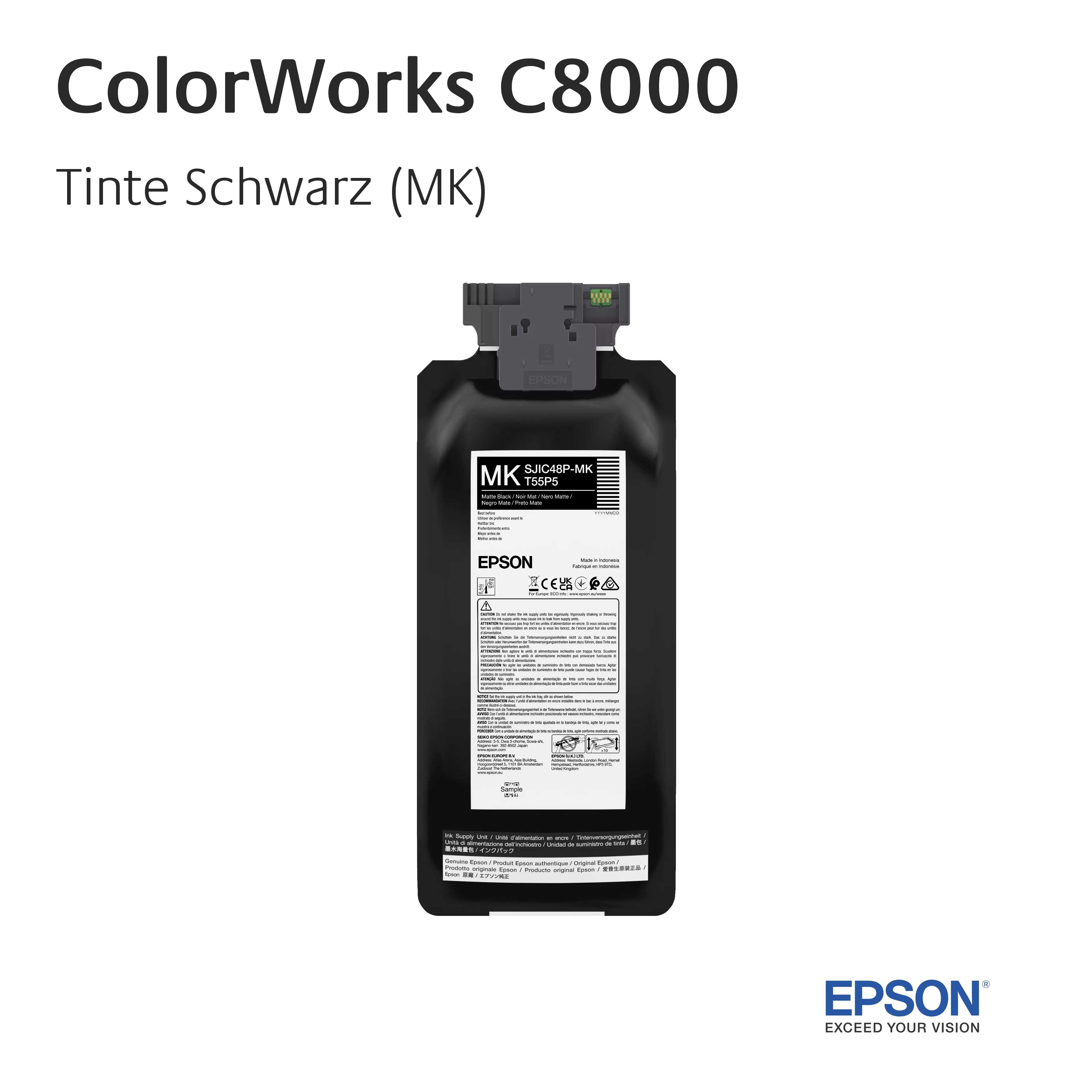 EPSON ColorWorks C8000 - Tinte Matt Schwarz EPSON ColorWorks C8000 - Tinte Matt Schwarz