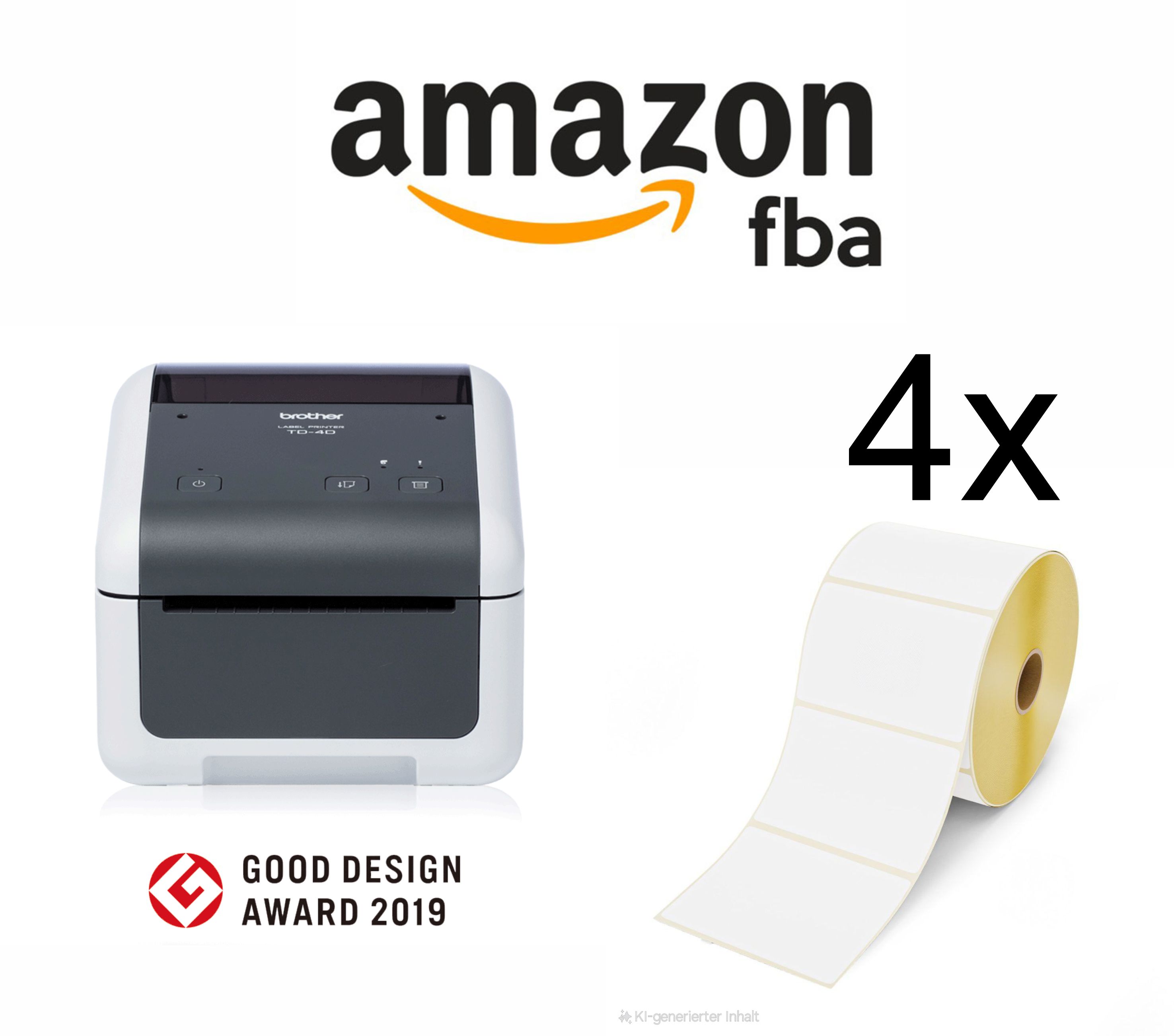 Amazon FBA-Versand-Starter-Set – Brother TD-4410D– Etikettendrucker USB / 203 dpi / mit Abrisskante