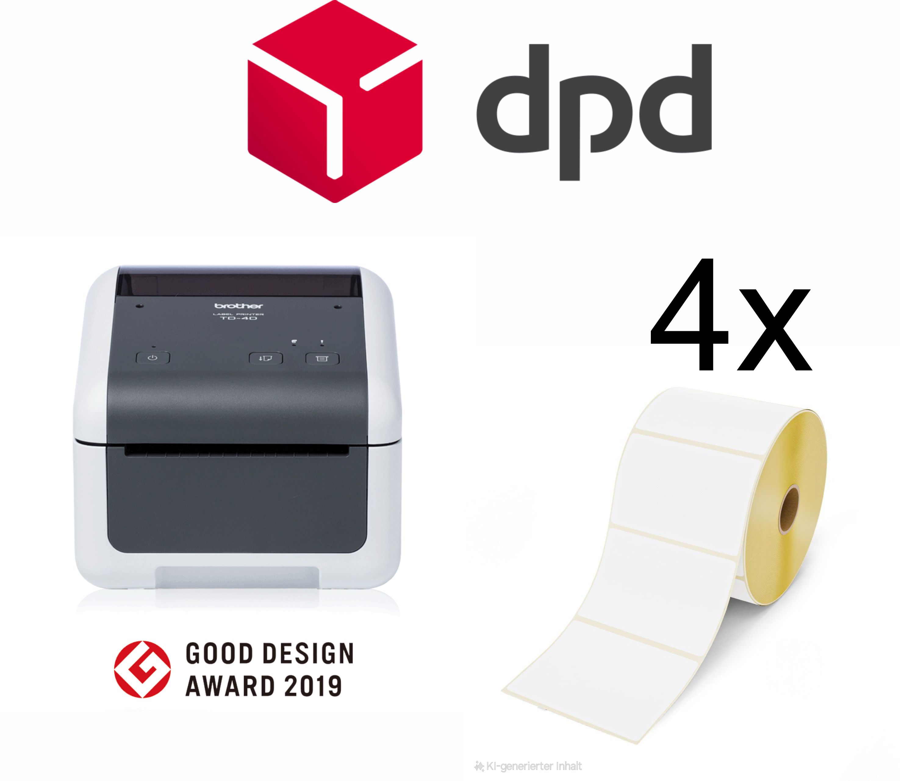DPD-Versand-Starter-Set – Brother TD-4410D– Etikettendrucker USB / 203 dpi / mit Abrisskante