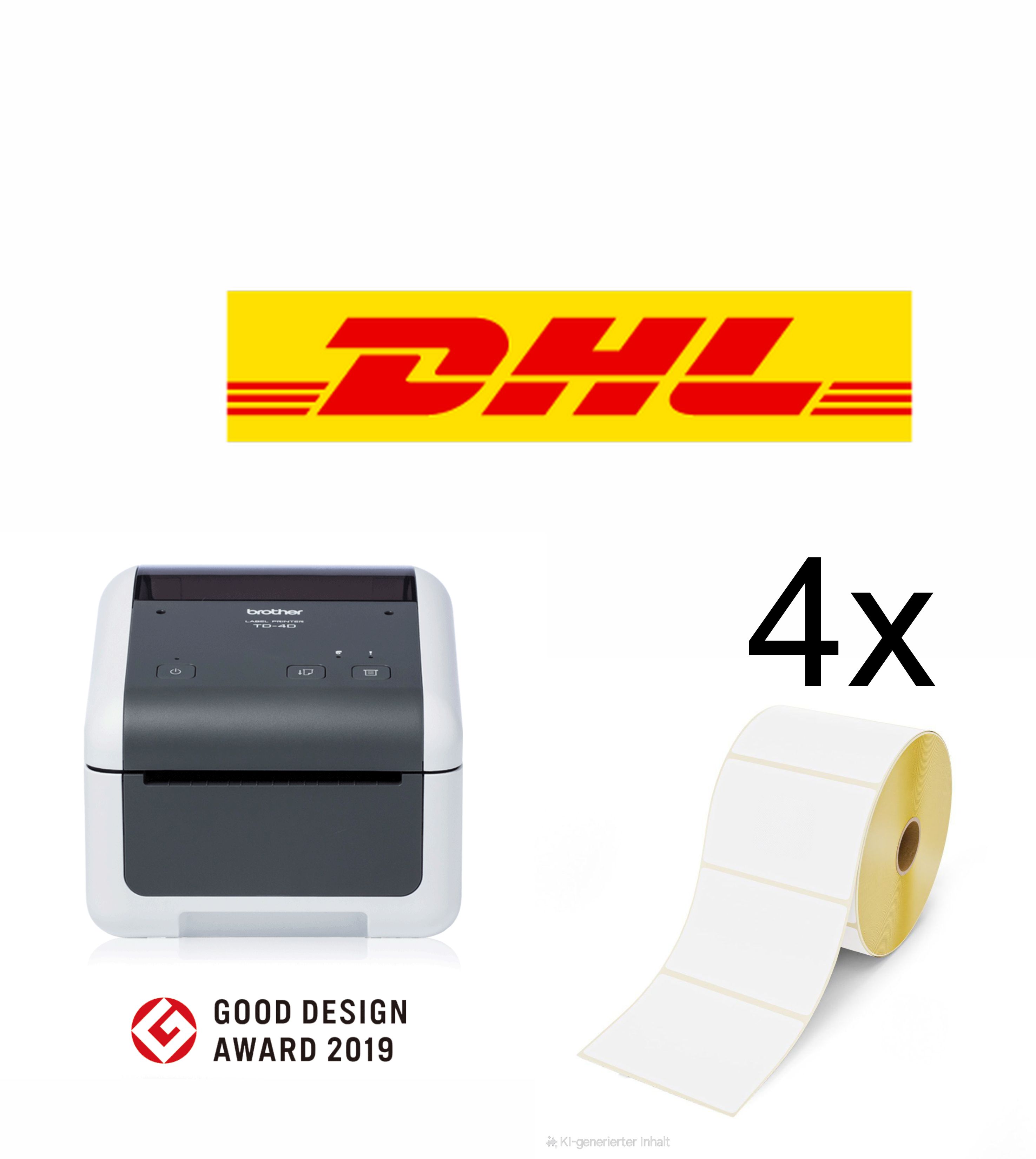 DHL-Versand-Starter-Set – Brother TD-4410D – Etikettendrucker USB / 203 dpi / mit Abrisskante