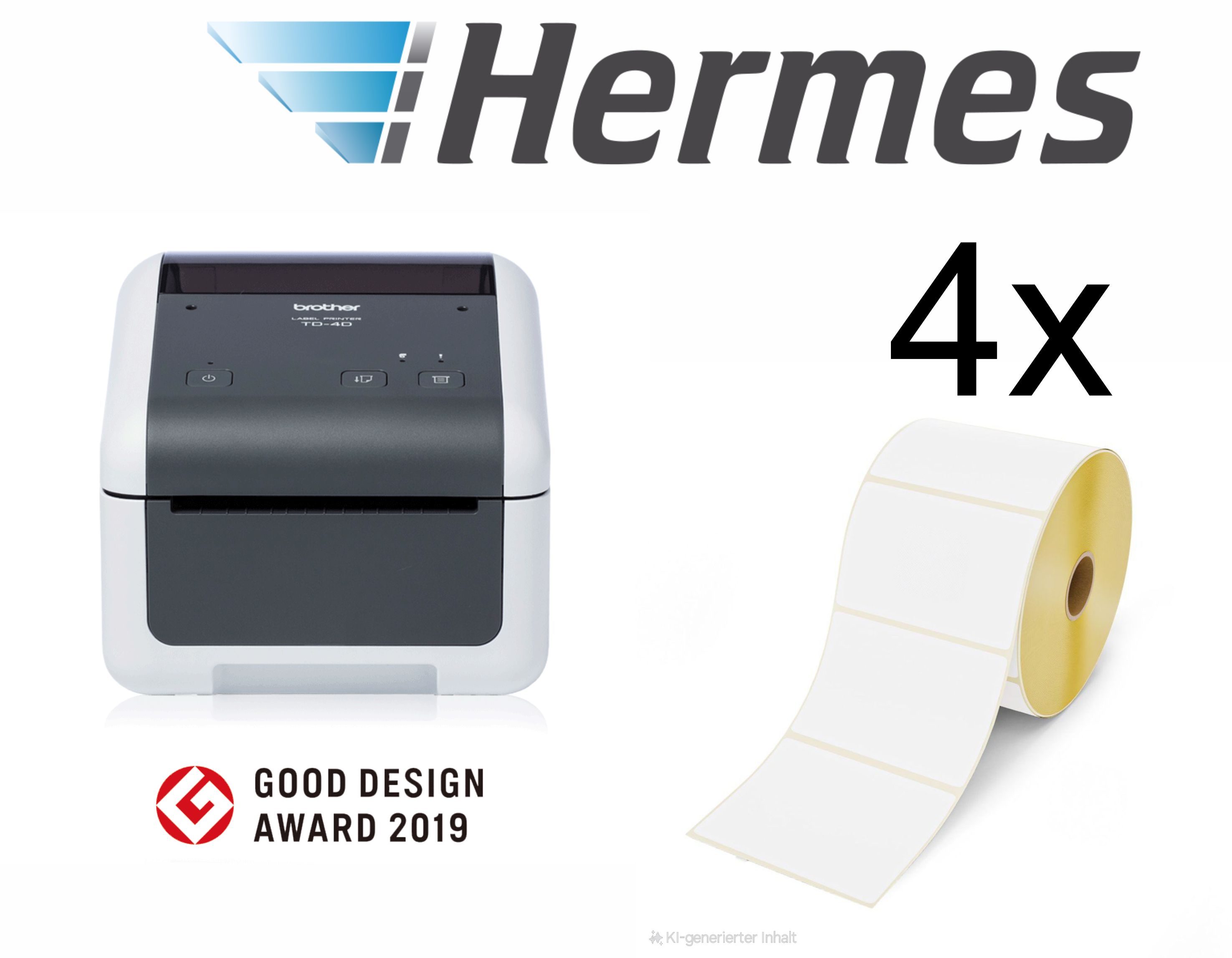 Hermes-Versand-Starter-Set – Brother TD-4410D – Etikettendrucker USB / 203 dpi / mit Abrisskante