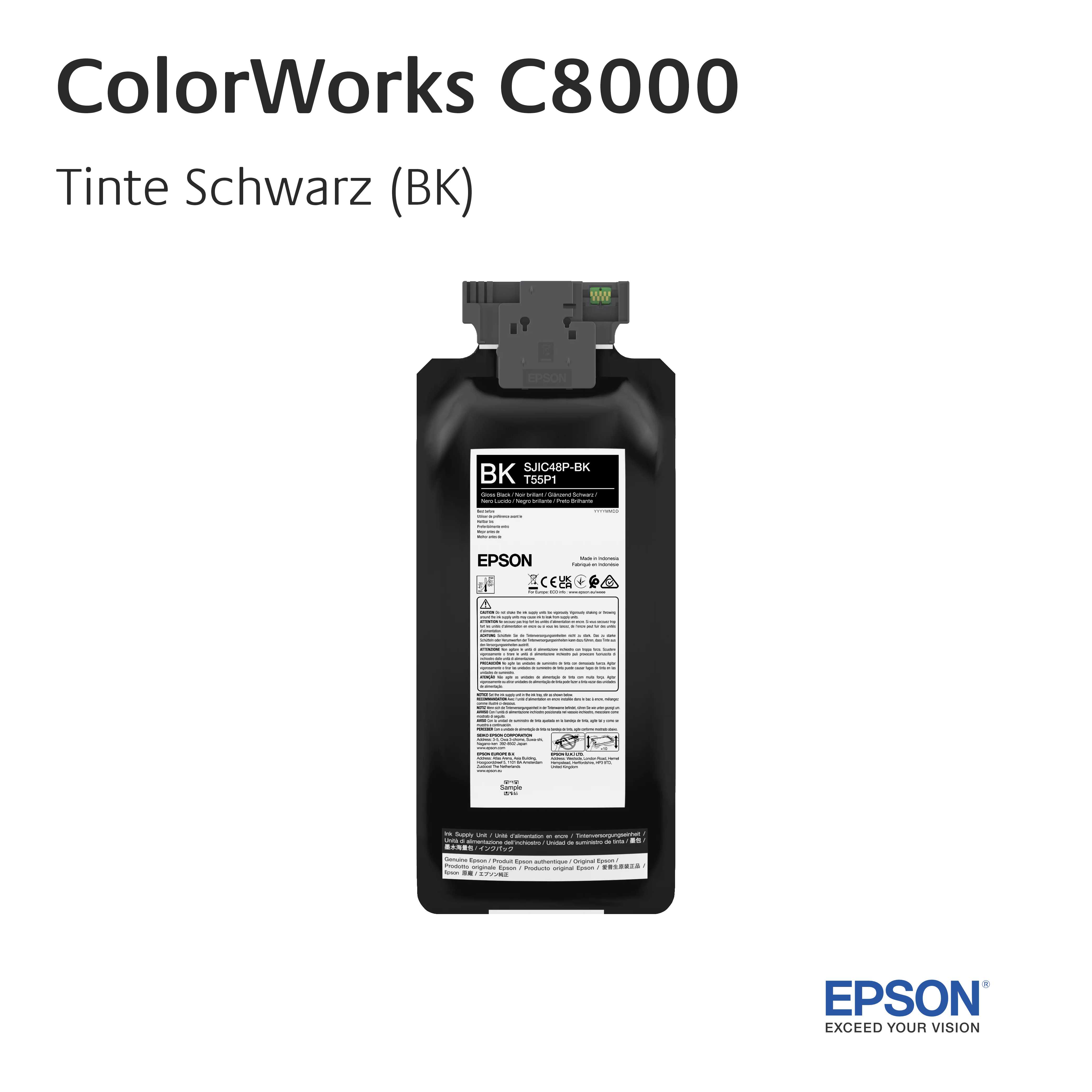 EPSON ColorWorks C8000 - Tinte Schwarz EPSON ColorWorks C8000 - Tinte Schwarz